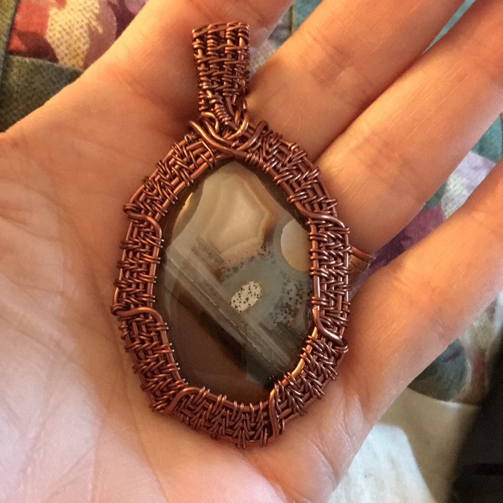 Botswana Agate Handmade Twisted in Bronze